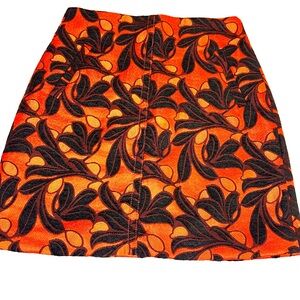Ann Taylor A-Line Floral Skirt in Orange. Quality Construction & Textured Fabric